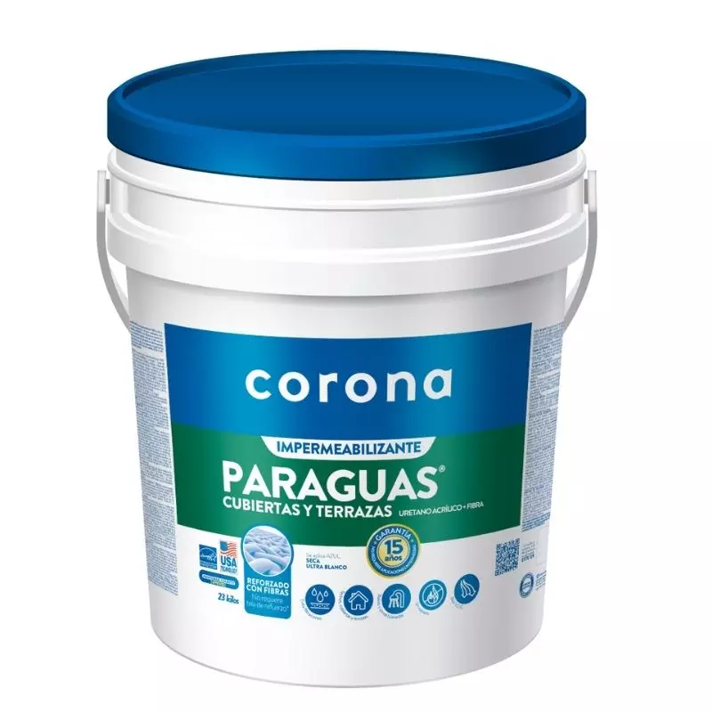 PARAGUAS® Cubiertas y Terrazas Blanco Corona 5 Galones PARAGUAS® Cubiertas y Terrazas Blanco Corona 5 Galones
