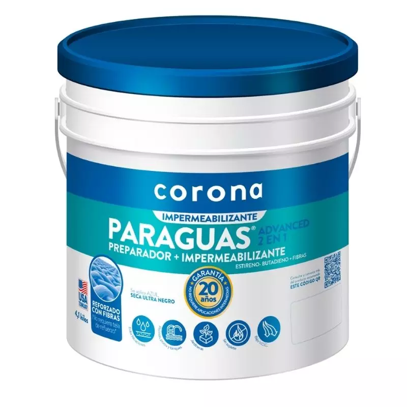 Impermeabilizante PARAGUAS® Advanced 2 En 1 Corona Negro x 4.7kg Impermeabilizante PARAGUAS® Advanced 2 En 1 Corona Negro x 4.7kg
