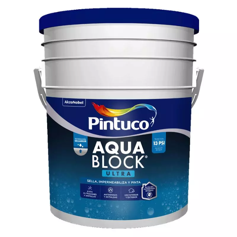 Pintura impermeabilizante Aquablock ultra blanco caneca Pintuco Pintura impermeabilizante Aquablock ultra blanco caneca Pintuco