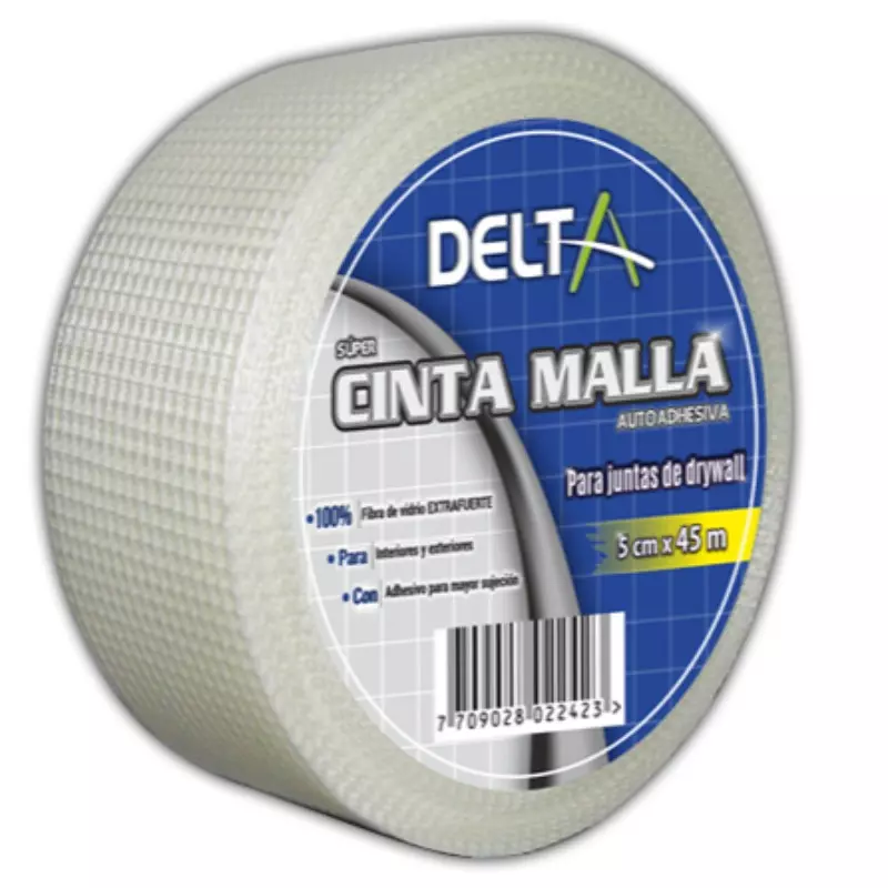 Cinta de Malla en fibra de vidrio 5 cm x 45 metros Delta Cinta de Malla en fibra de vidrio 5 cm x 45 metros Delta