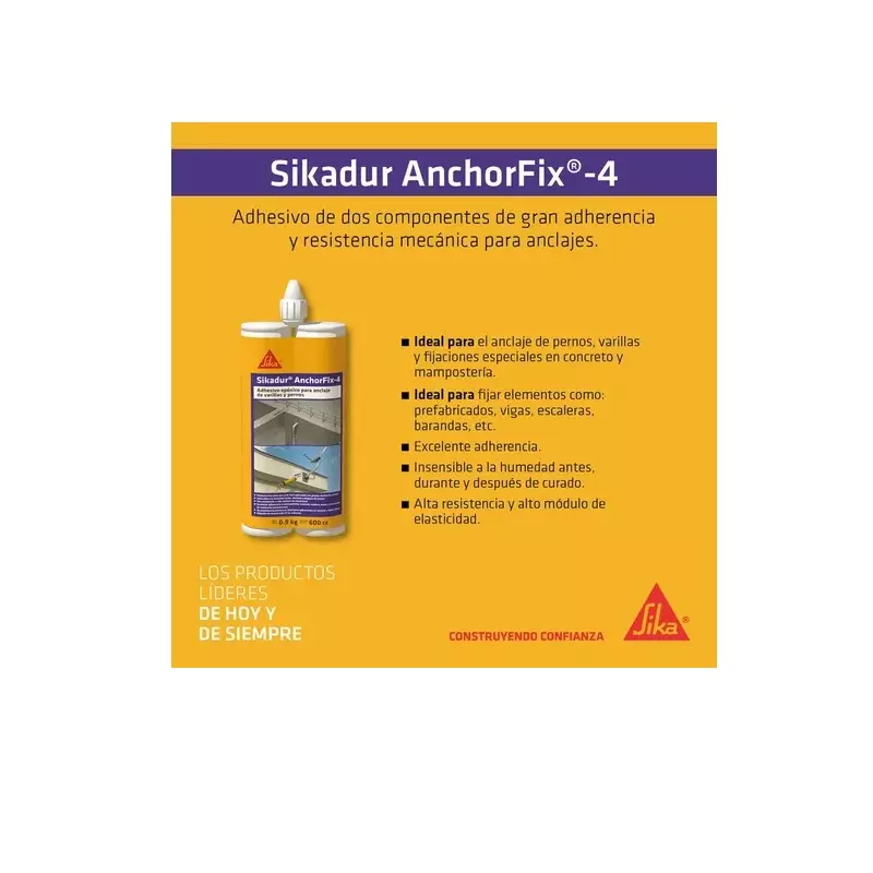 Sikadur Anchorfix 4 Adhesivo De Anclaje De Varillas Y Pernos x 600 ml Sika Sikadur Anchorfix 4 Adhesivo De Anclaje De Varillas Y Pernos x 600 ml Sika