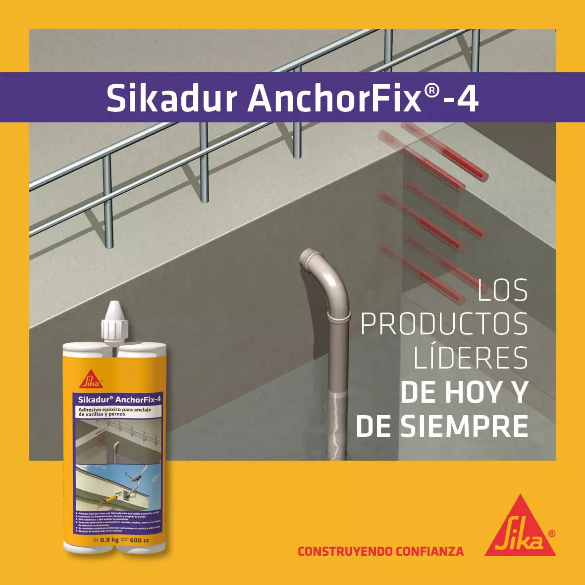 Sikadur Anchorfix 4 Adhesivo De Anclaje De Varillas Y Pernos x 600 ml Sika Sikadur Anchorfix 4 Adhesivo De Anclaje De Varillas Y Pernos x 600 ml Sika