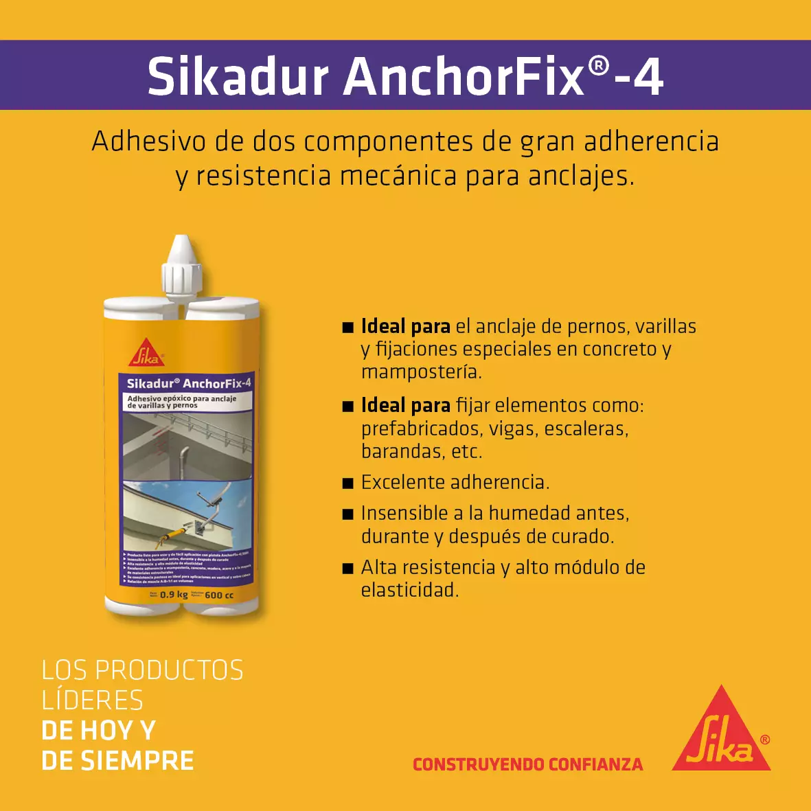 Sikadur Anchorfix 4 Adhesivo De Anclaje De Varillas Y Pernos x 600 ml Sika Sikadur Anchorfix 4 Adhesivo De Anclaje De Varillas Y Pernos x 600 ml Sika