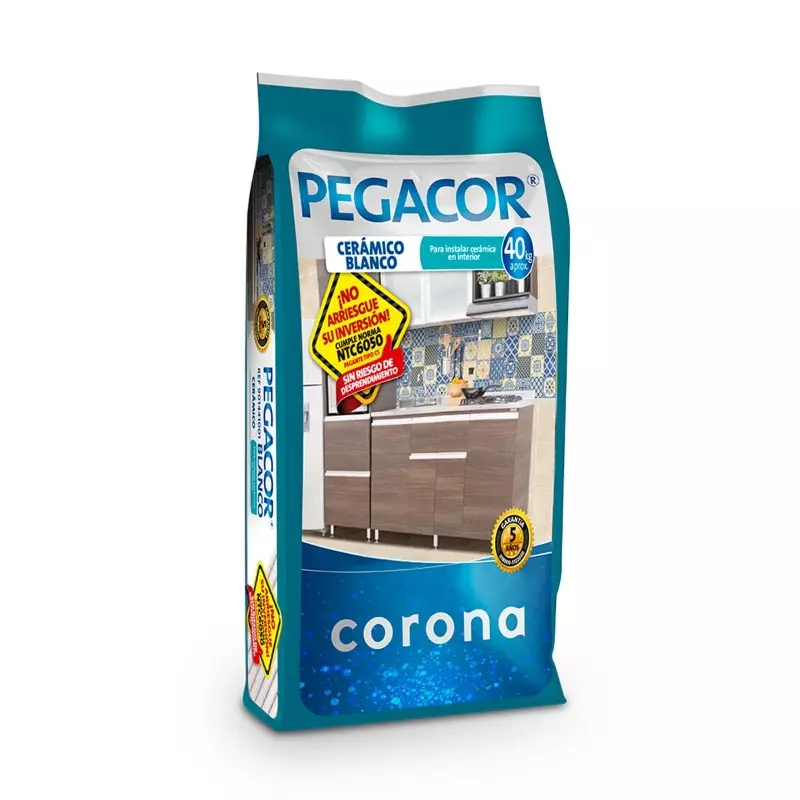 Pegacor cerámico blanco x 40kg Corona Pegacor cerámico blanco x 40kg Corona