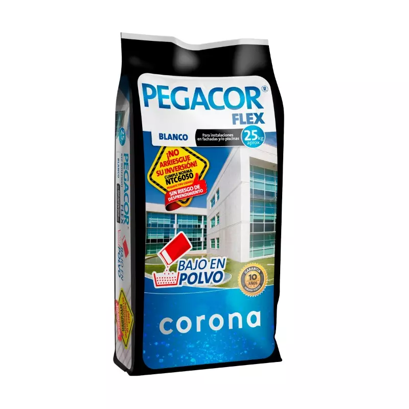 Pegacor flex blanco x 25kg Corona Pegacor flex blanco x 25kg Corona