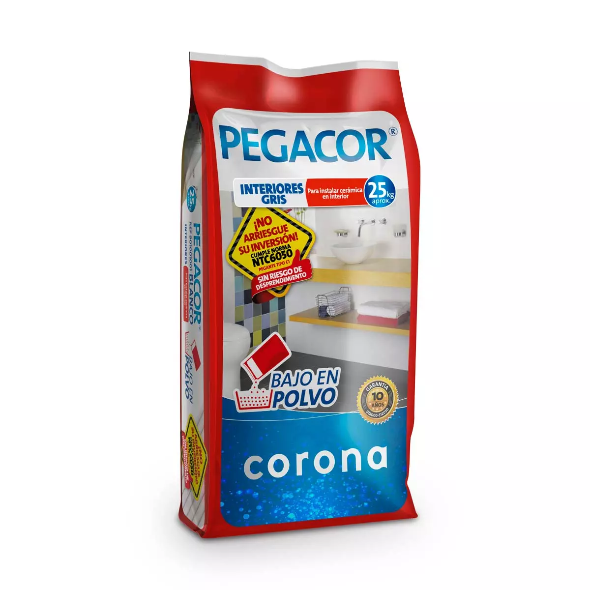 Pegacor gris interior x 25kg Corona Pegacor gris interior x 25kg Corona