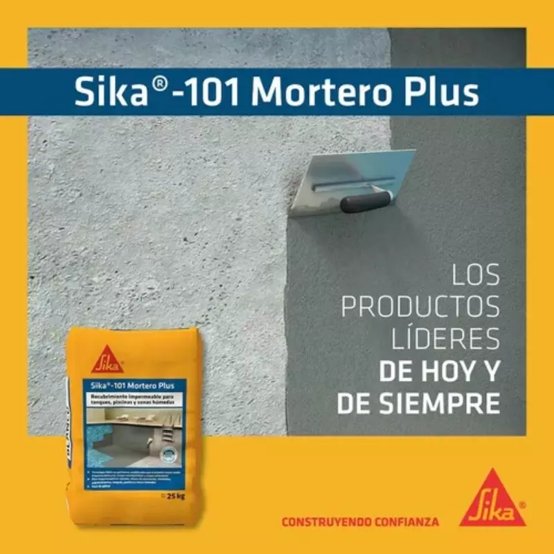 Sika 101 Mortero Plus Recubrimiento Impermeable Gris x 50 kg Sika Sika 101 Mortero Plus Recubrimiento Impermeable Gris x 50 kg Sika