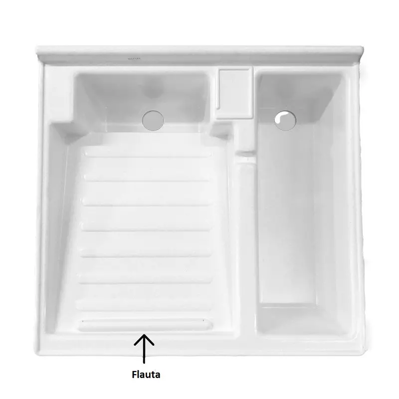 Lavadero 60 x 60 cm blanco con flauta Silplas Lavadero 60 x 60 cm blanco con flauta Silplas