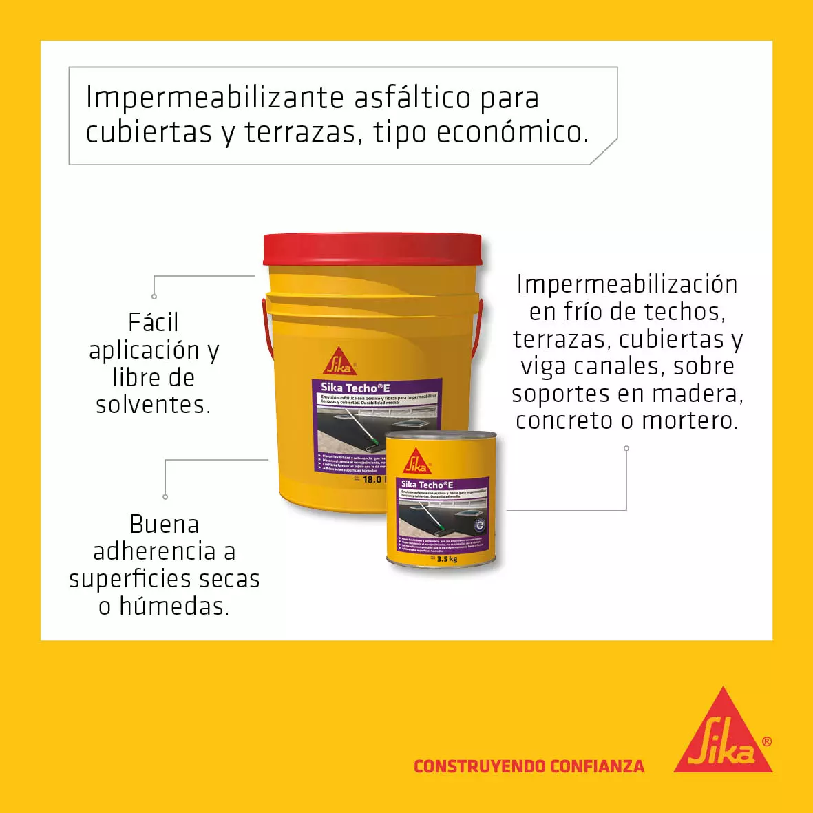 Sika Techo E Impermeabilizante asfáltico x 1.6 kilos Sika Sika Techo E Impermeabilizante asfáltico x 1.6 kilos Sika