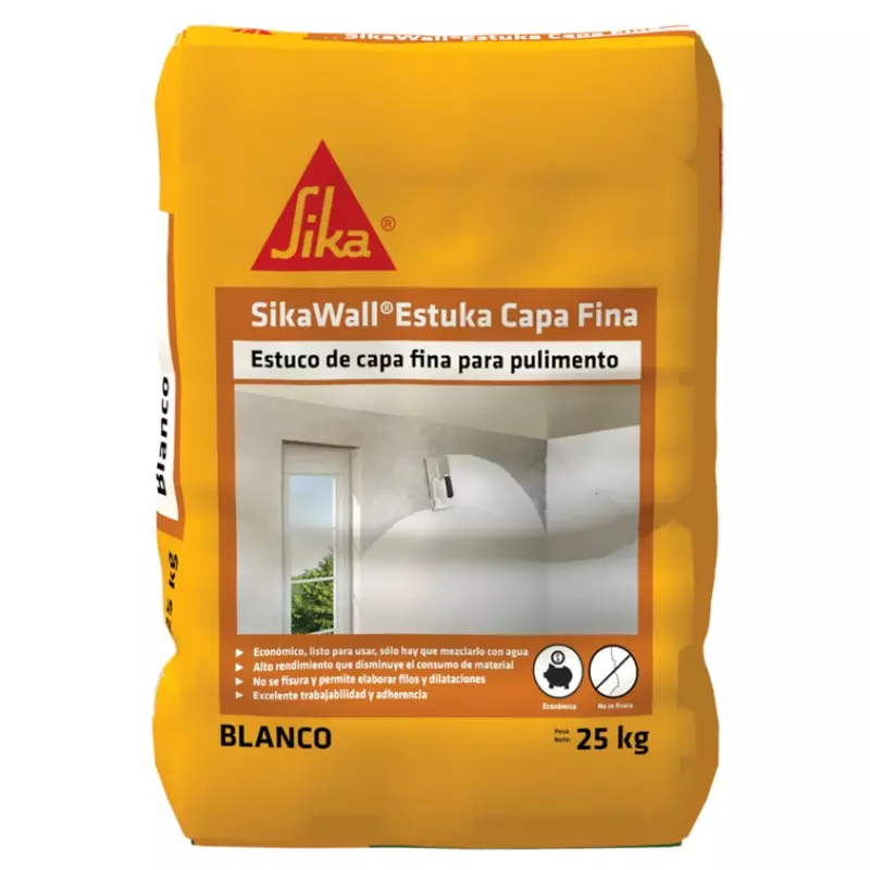 Estuka capa fina x 25 kg Sika Estuka capa fina x 25 kg Sika