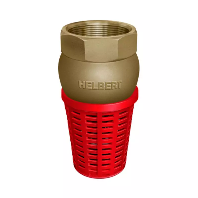 Válvula Pie En Bronce Canastilla Plástica de 1" Helbert Válvula Pie En Bronce Canastilla Plástica de 1" Helbert