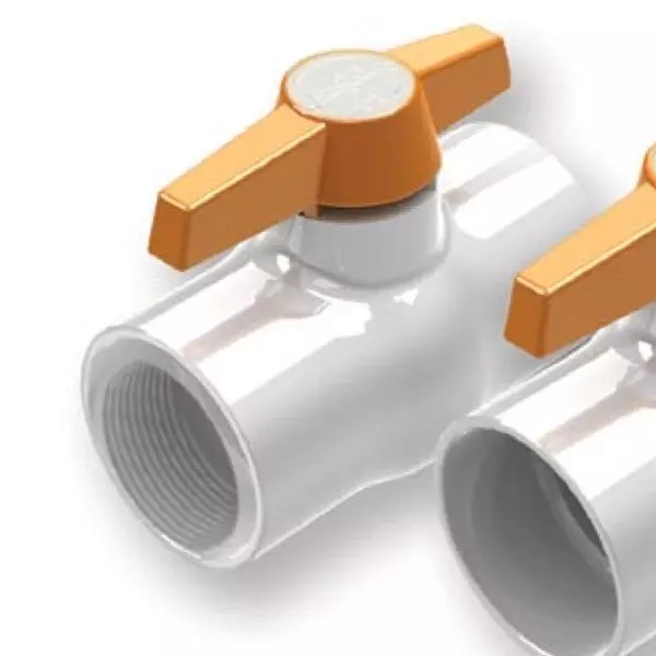 Válvula de bola PVC tipo liviana para roscar 1" PCP Válvula de bola PVC tipo liviana para roscar 1" PCP